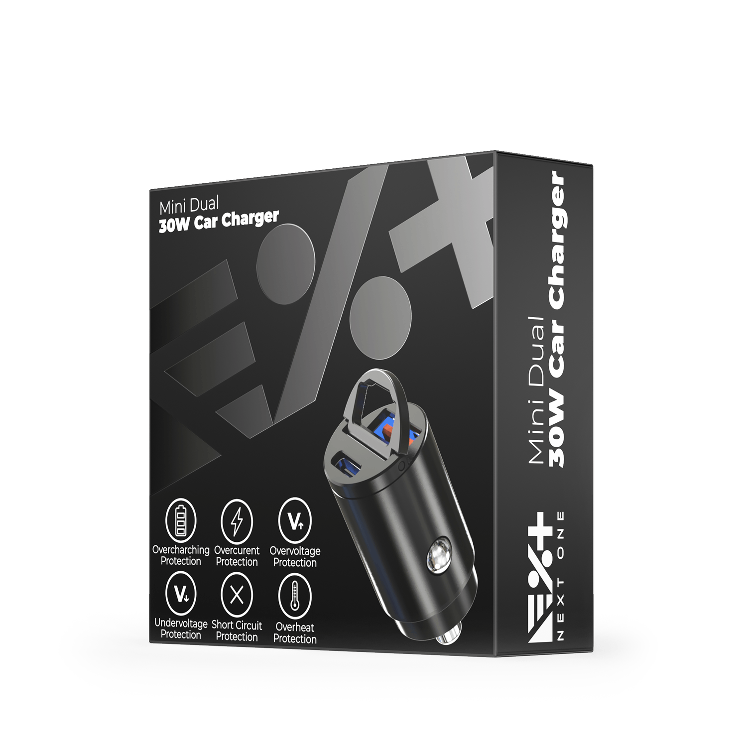 Adaptor de masina USB-C & USB-A NEXT ONE, 30W fotografia produsului View 5 L