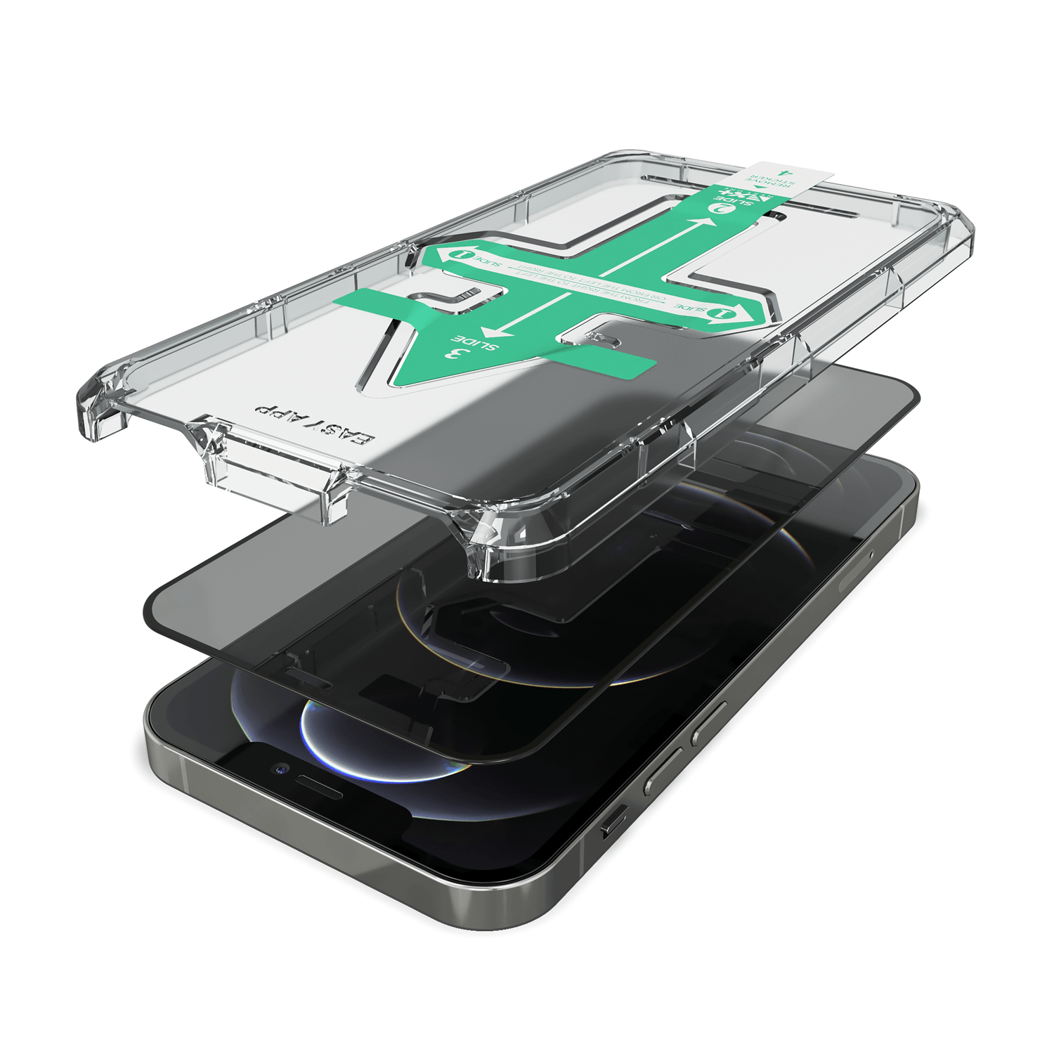 Folie de protectie din sticla Privacy NEXT ONE compatibila cu iPhone 12 Pro Max fotografia produsului View 3 L
