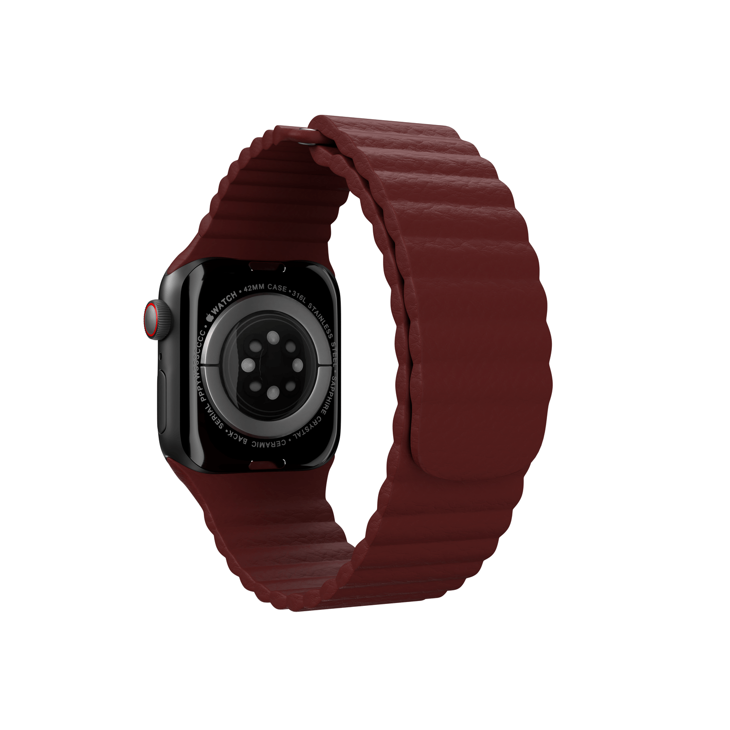 Curea NEXT ONE Leather Loop pentru Apple Watch 42/44/45mm, Claret fotografia produsului View 2 L
