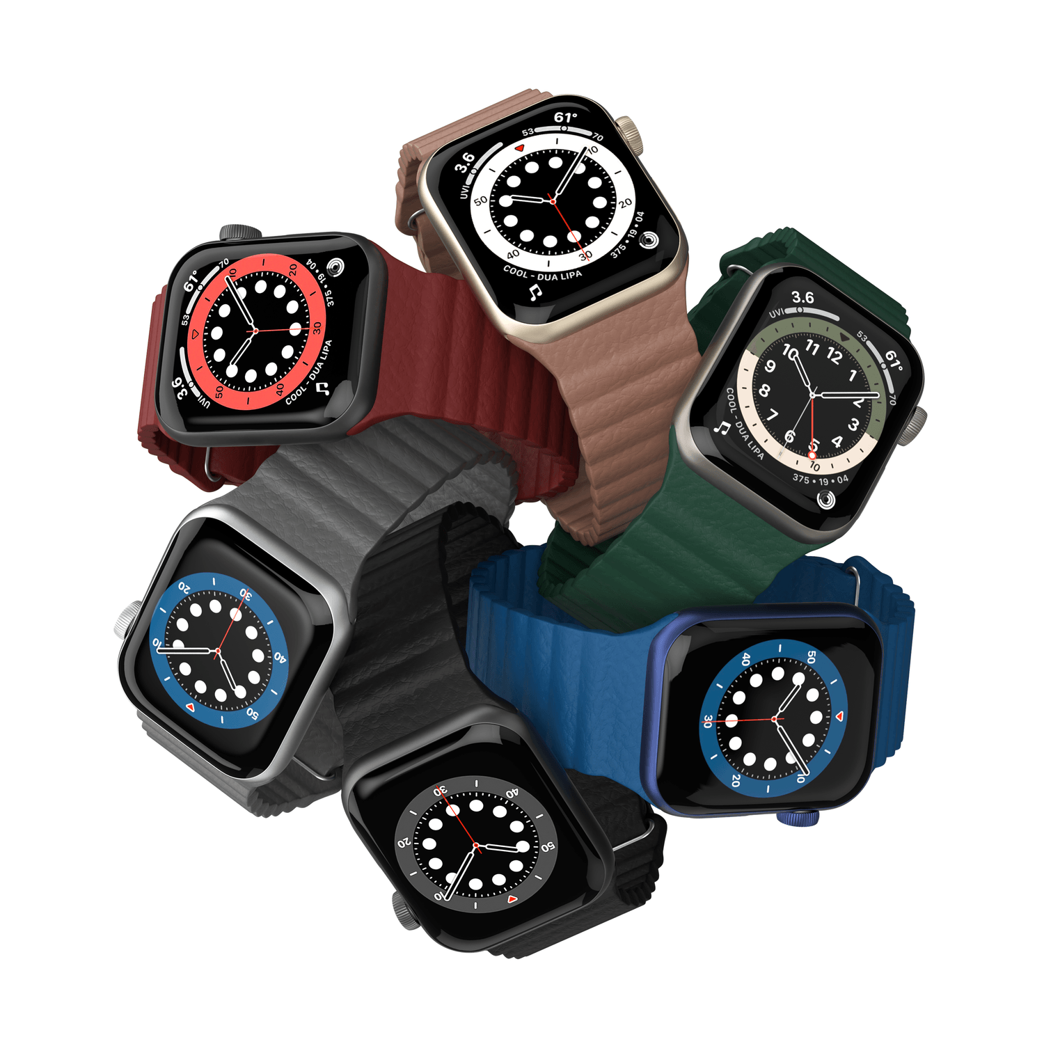 Curea NEXT ONE Leather Loop pentru Apple Watch 42/44/45mm, Claret fotografia produsului View 4 L