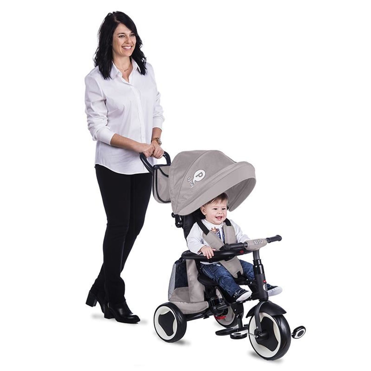 Tricicleta pliabila Qplay Rito+ Gri fotografia produsului View 18 L
