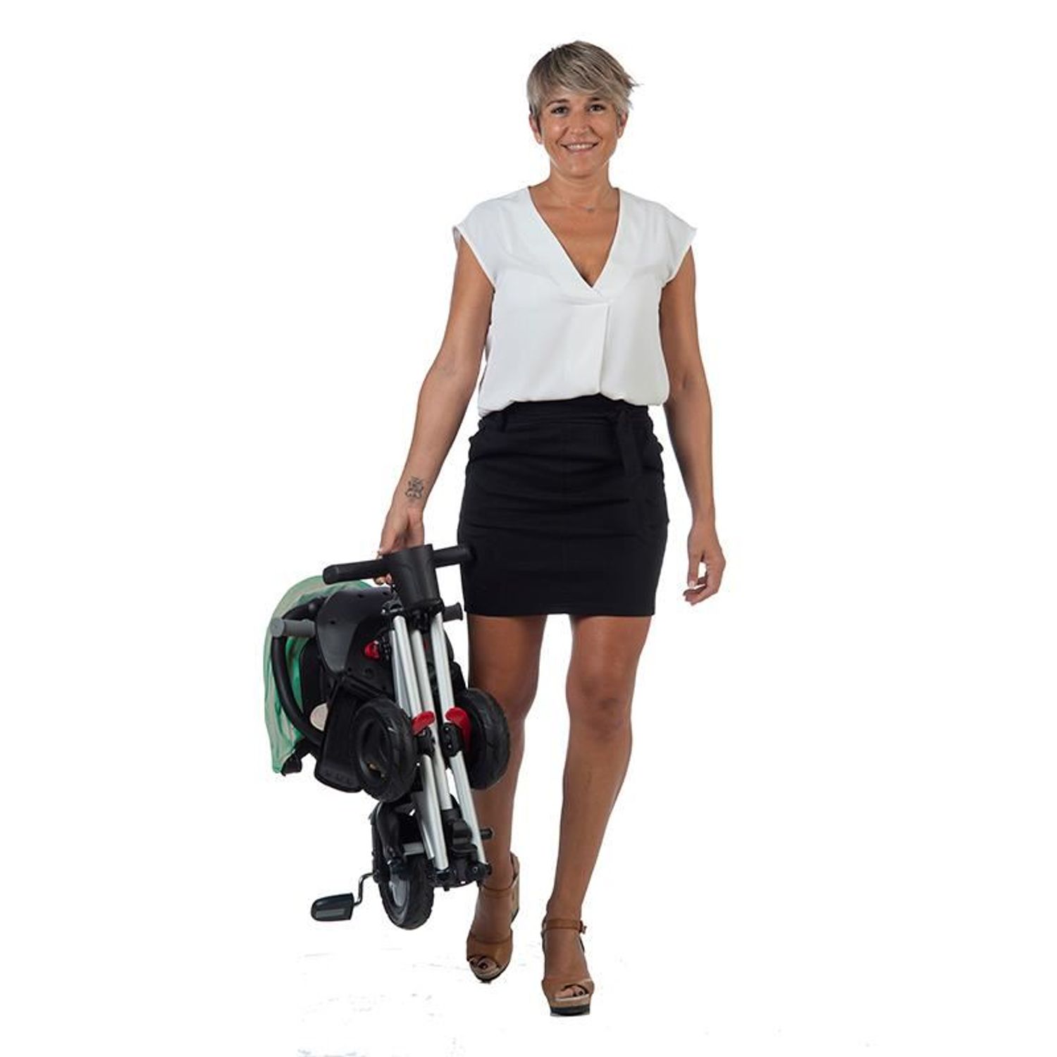 Tricicleta ultrapliabila Qplay Nova verde menta fotografia produsului View 7 L