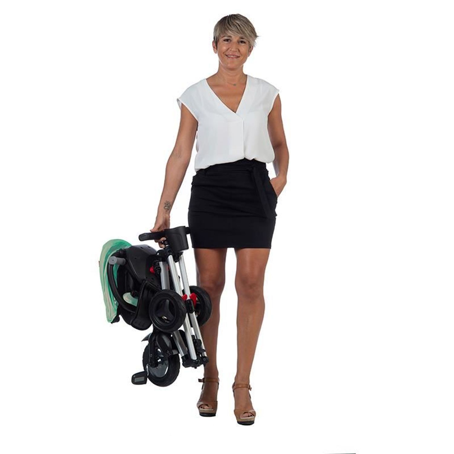 Tricicleta ultrapliabila Qplay Nova verde menta fotografia produsului View 9 L