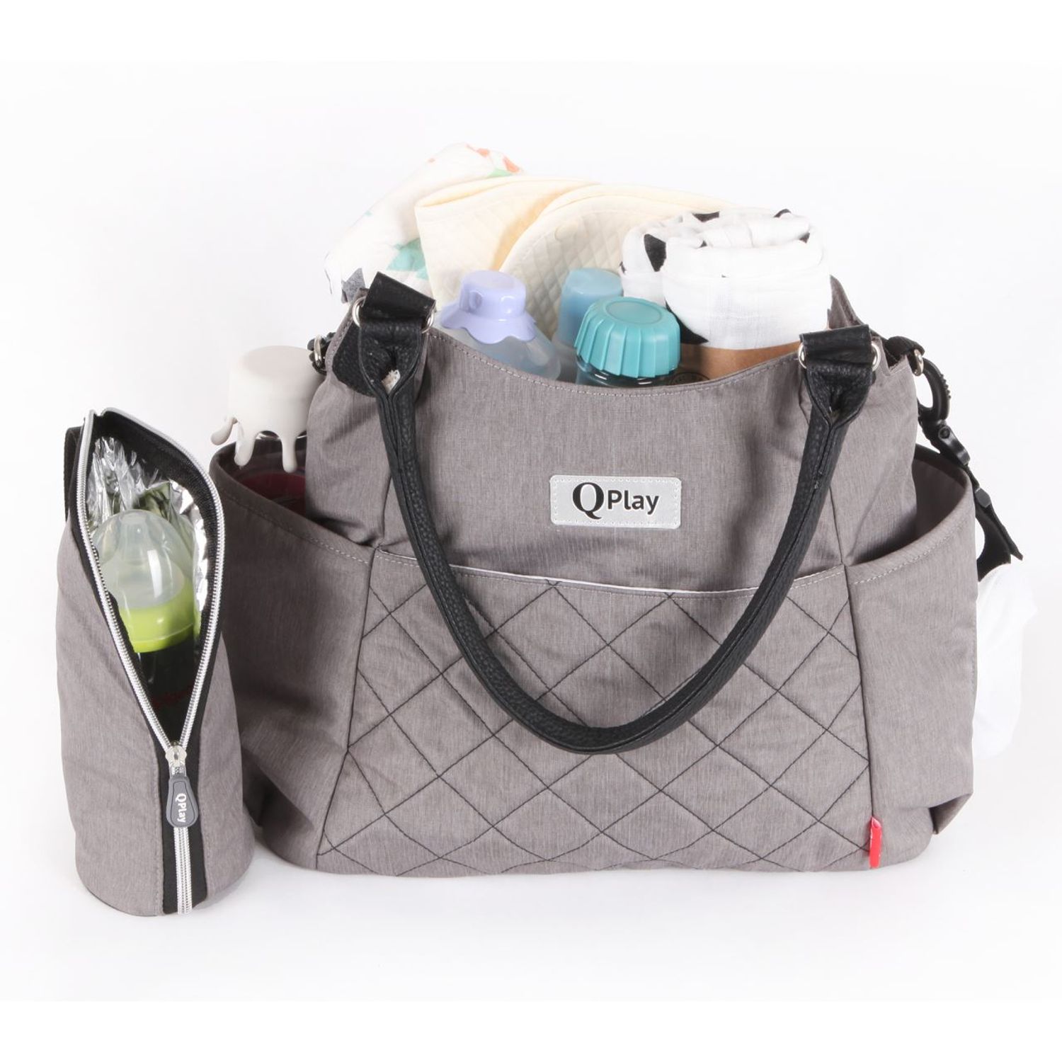 Geanta mamici Qplay Amy Gri deschis fotografia produsului View 9 L