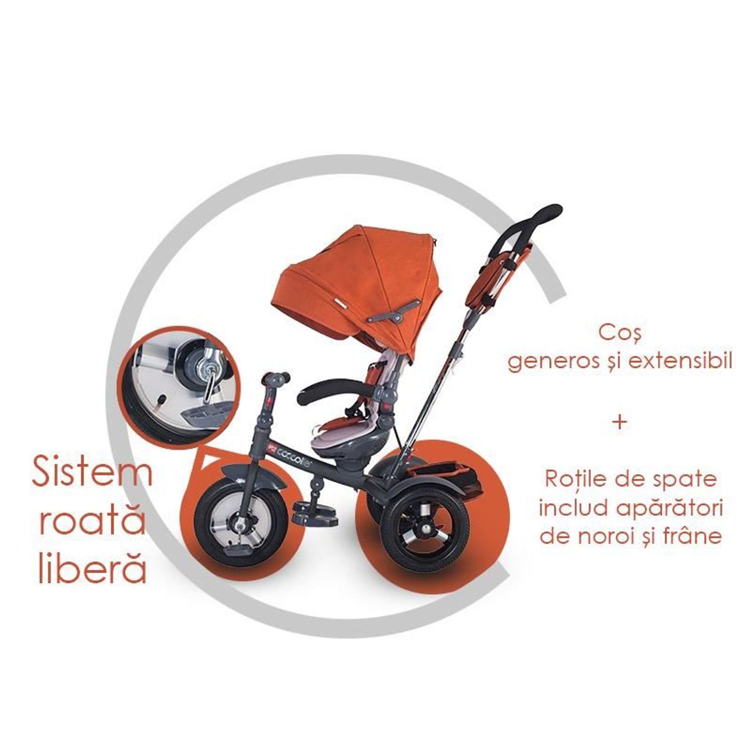 Tricicleta multifunctionala Coccolle Giro Plus Albastru fotografia produsului View 11 L
