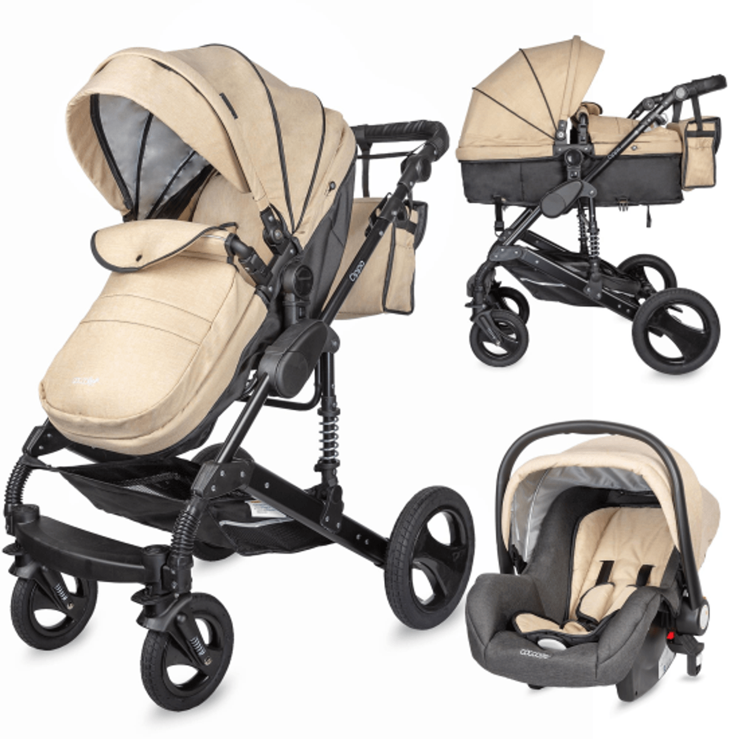 Carucior 3 in 1 transformabil Coccolle Oppa Bej fotografia produsului