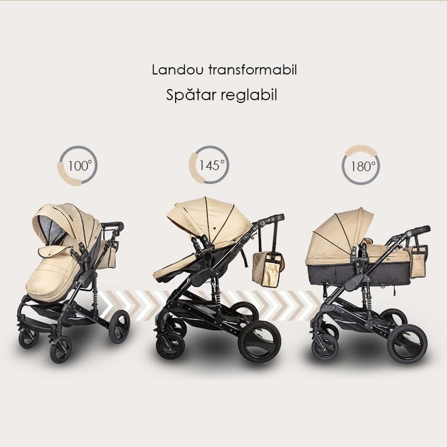 Carucior 3 in 1 transformabil Coccolle Oppa Bej fotografia produsului View 15 L