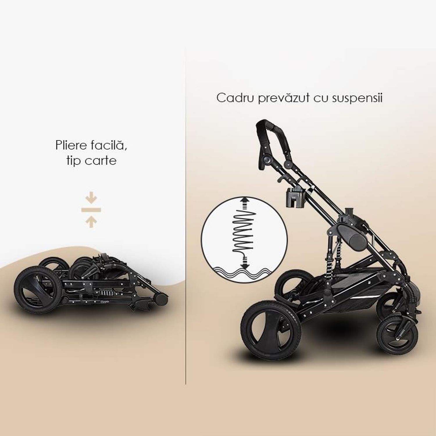 Carucior 3 in 1 transformabil Coccolle Oppa Bej fotografia produsului View 21 L