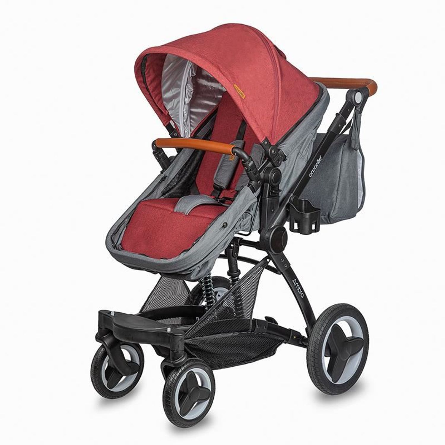 Carucior transformabil 3 in 1 Coccolle Ambra Syrah Red 2021 fotografia produsului View 3 L