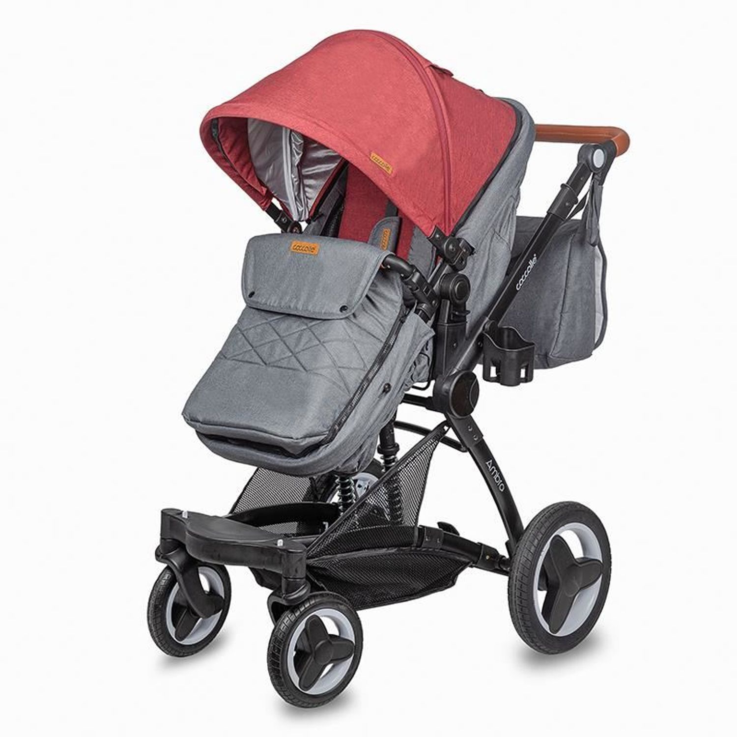 Carucior transformabil 3 in 1 Coccolle Ambra Syrah Red 2021 fotografia produsului View 2 L