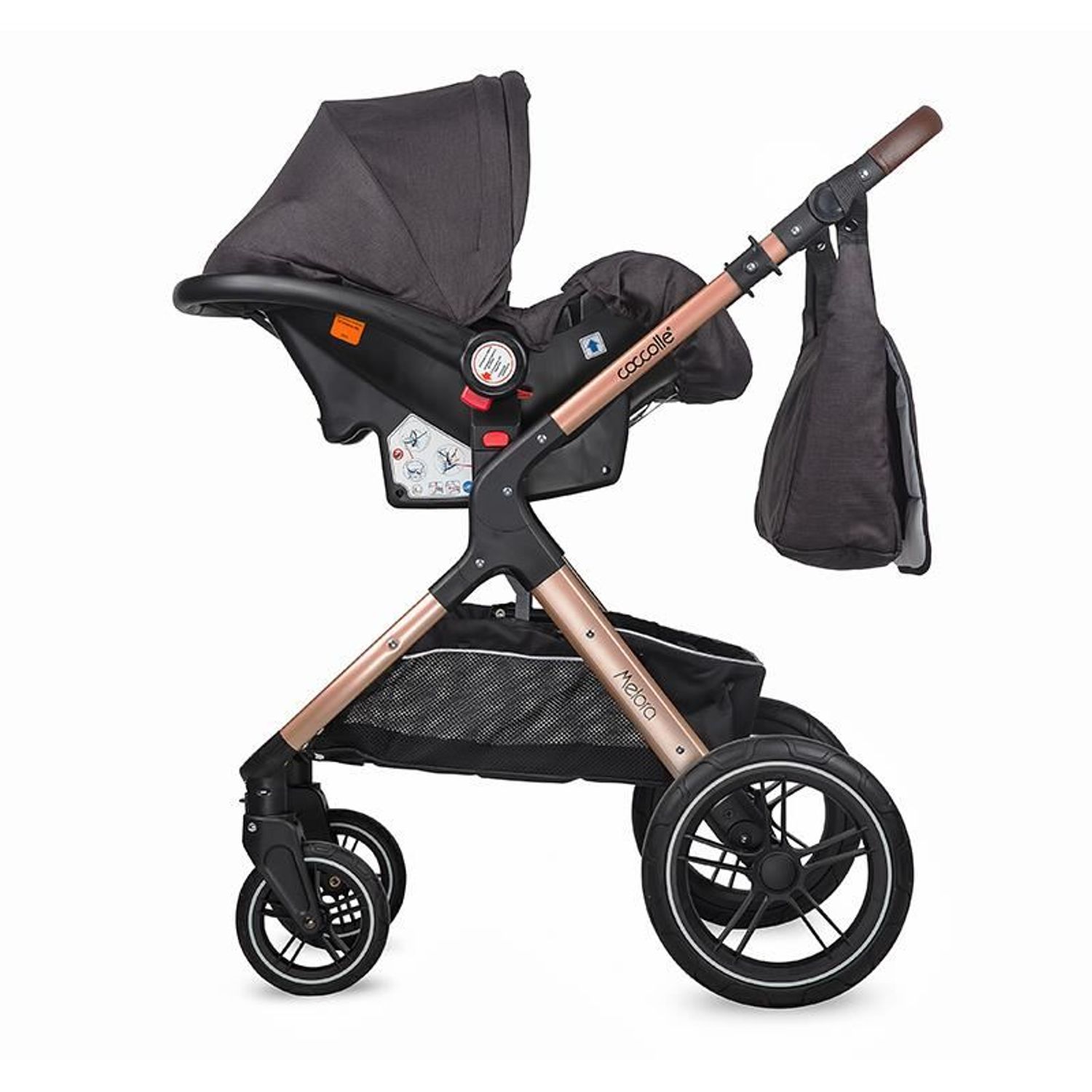 Carucior transformabil 3 in 1 Coccolle Melora Diamond black fotografia produsului View 13 L