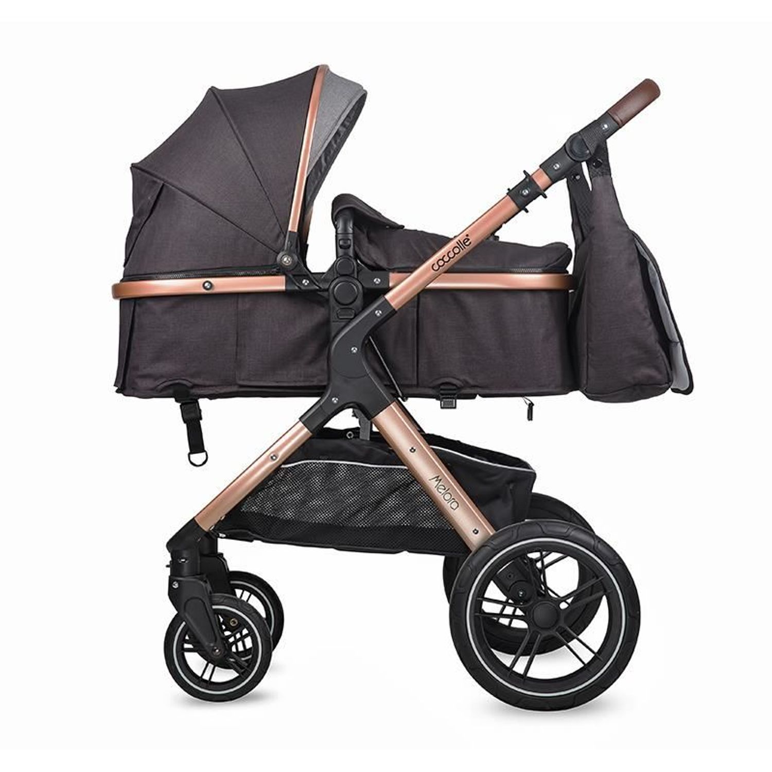 Carucior transformabil 3 in 1 Coccolle Melora Diamond black fotografia produsului View 8 L