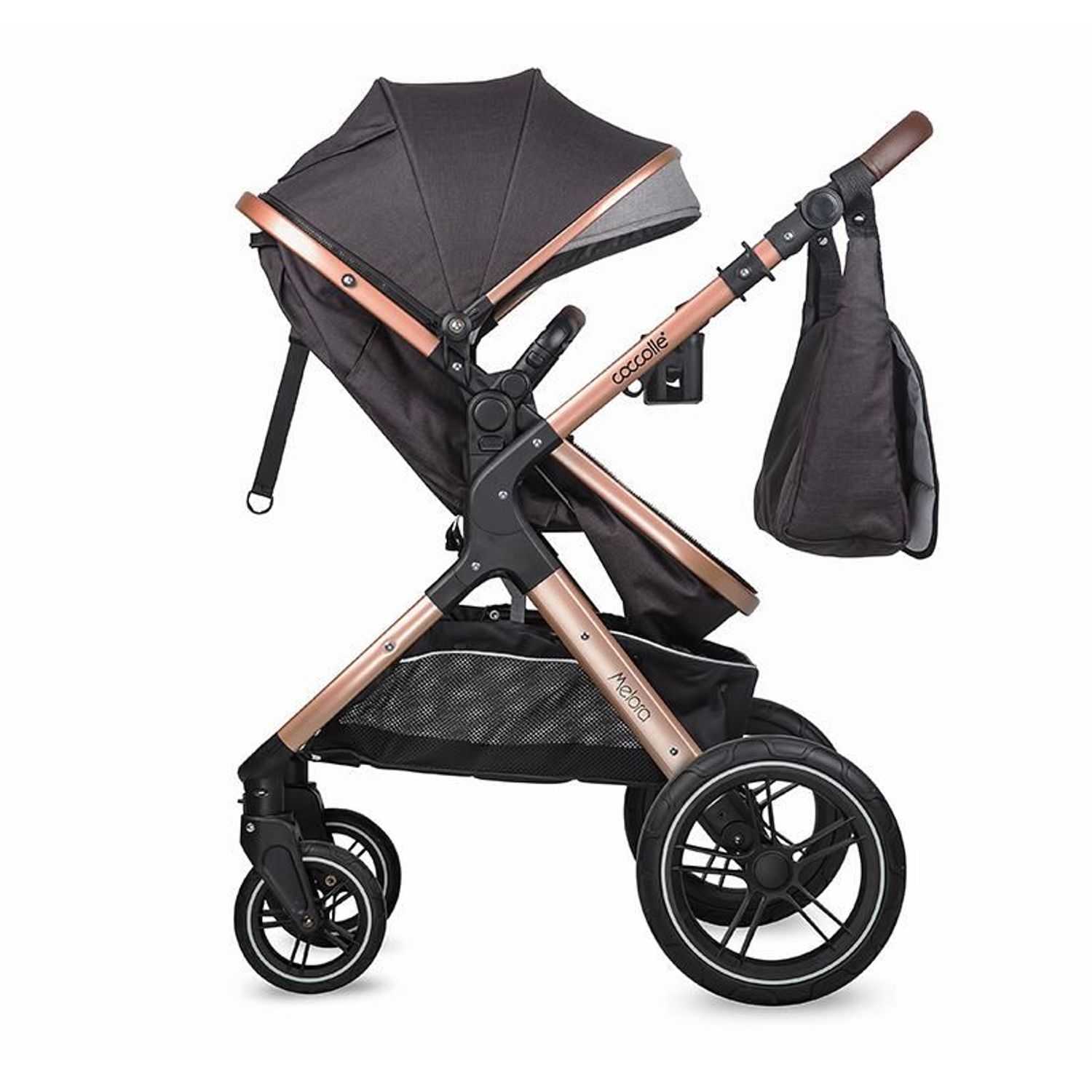 Carucior transformabil 3 in 1 Coccolle Melora Diamond black fotografia produsului View 7 L