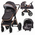 Carucior transformabil 3 in 1 Coccolle Melora Diamond black fotografia produsului