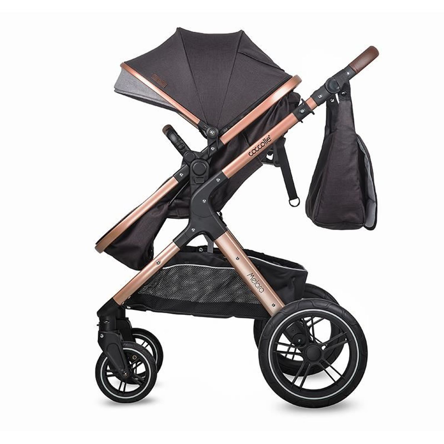 Carucior transformabil 3 in 1 Coccolle Melora Diamond black fotografia produsului View 4 L