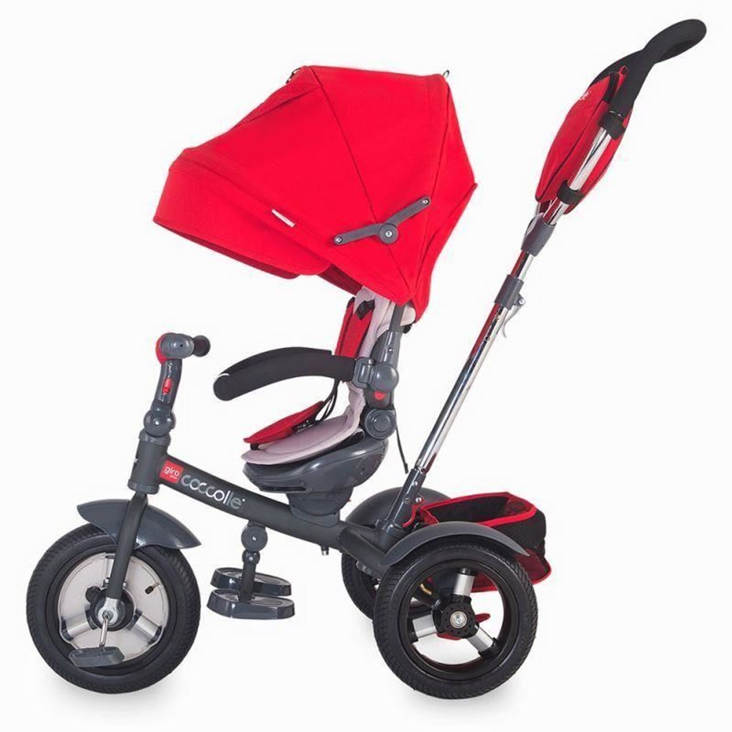Tricicleta multifunctionala Coccolle Giro Plus Rosu fotografia produsului View 7 L