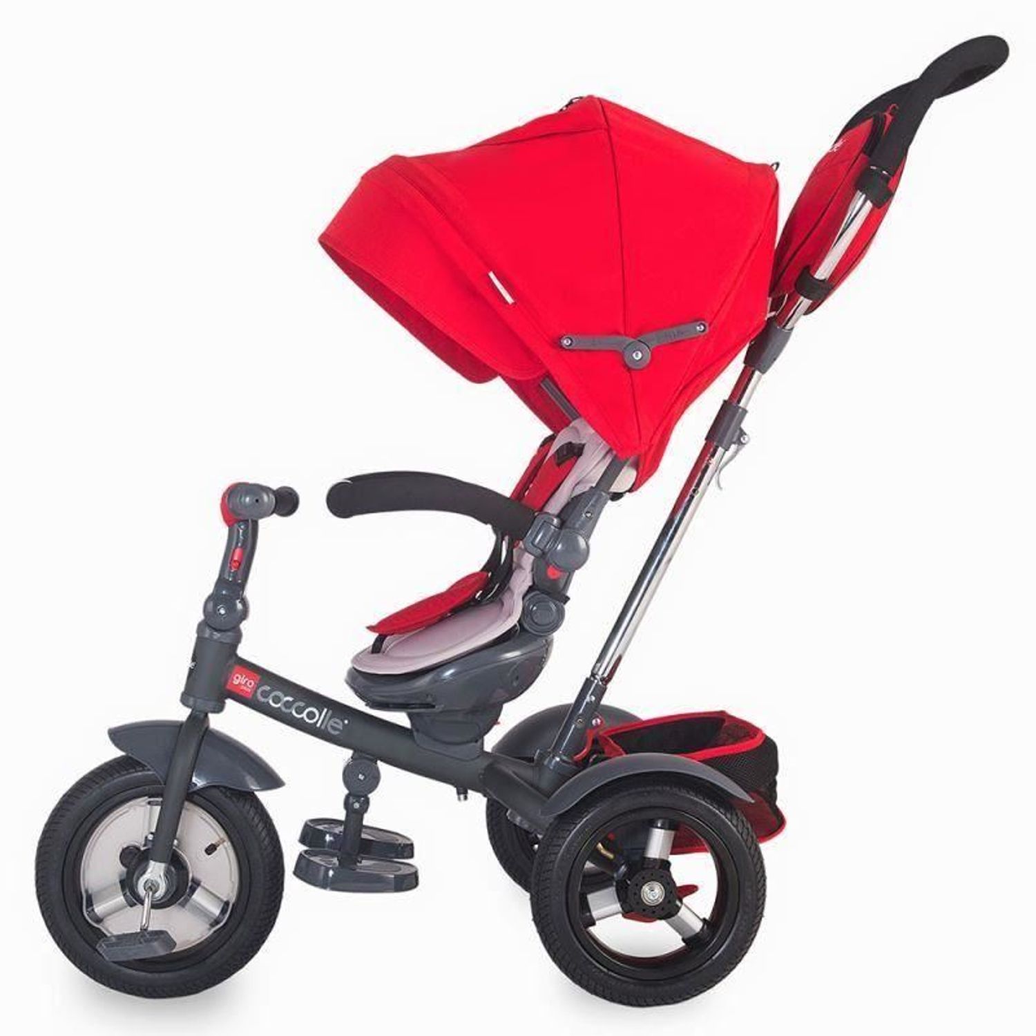 Tricicleta multifunctionala Coccolle Giro Plus Rosu fotografia produsului View 8 L