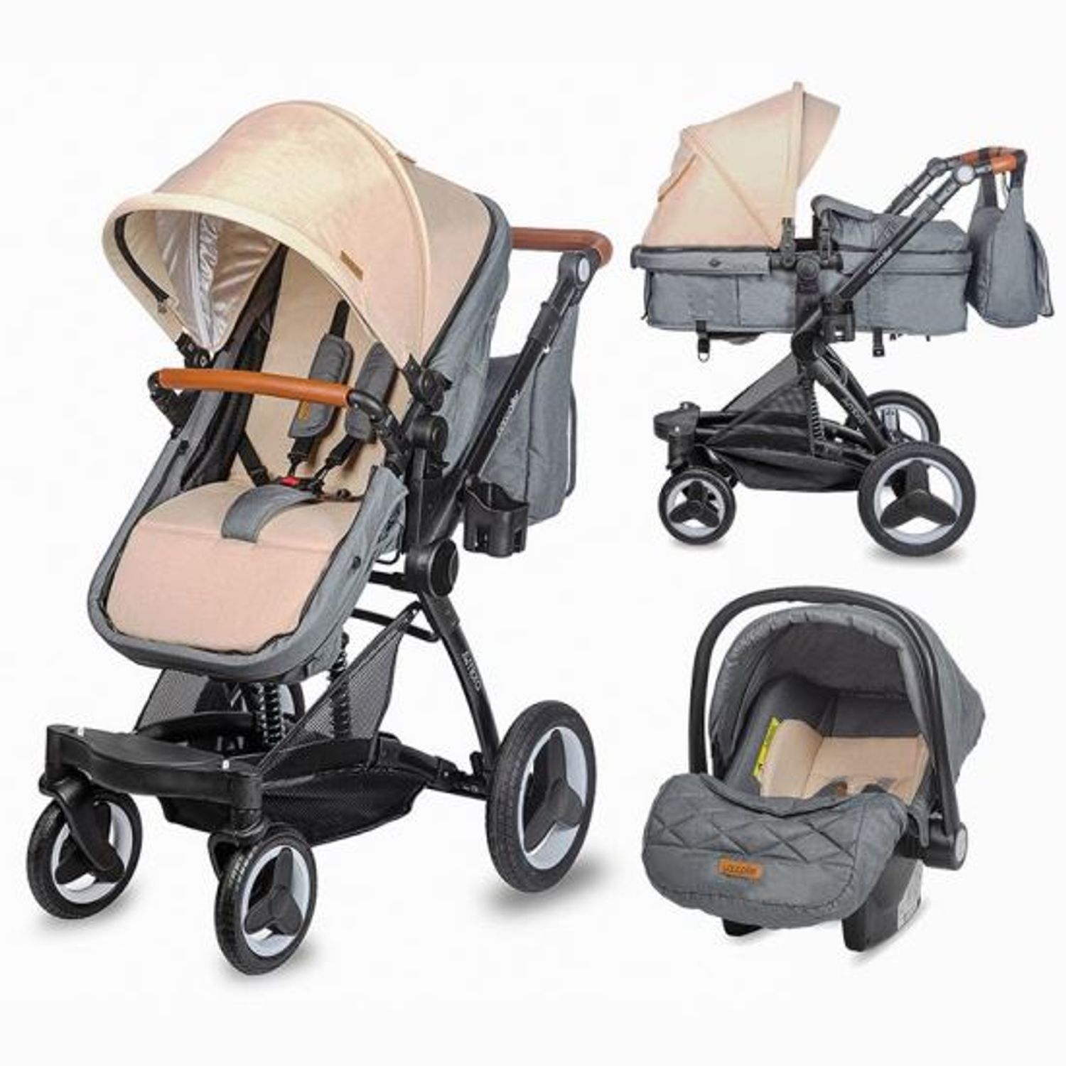Carucior transformabil 3 in 1 Coccolle Ambra Safari Beige 2021 fotografia produsului