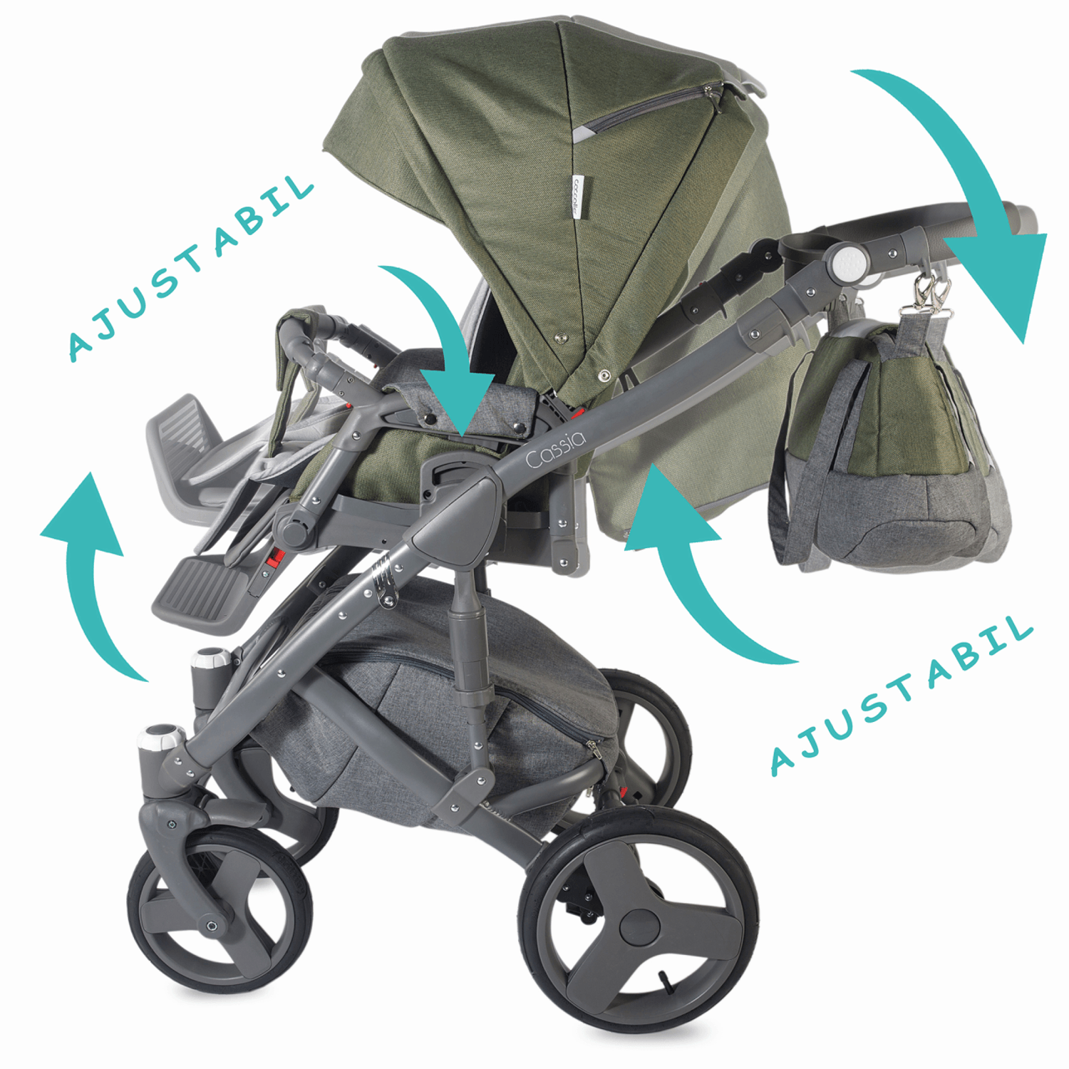 Carucior modular 3 in 1 Coccolle Cassia Khaki fotografia produsului View 14 L