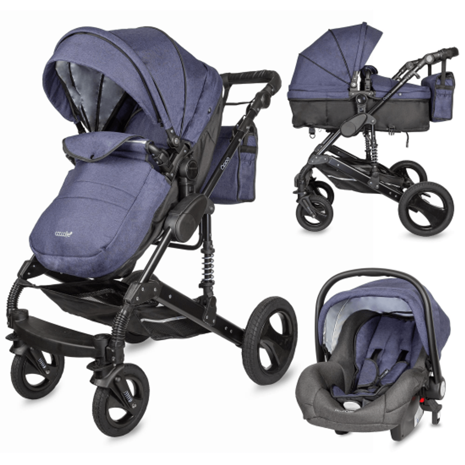 Carucior 3 in 1 transformabil Coccolle Oppa Albastru fotografia produsului