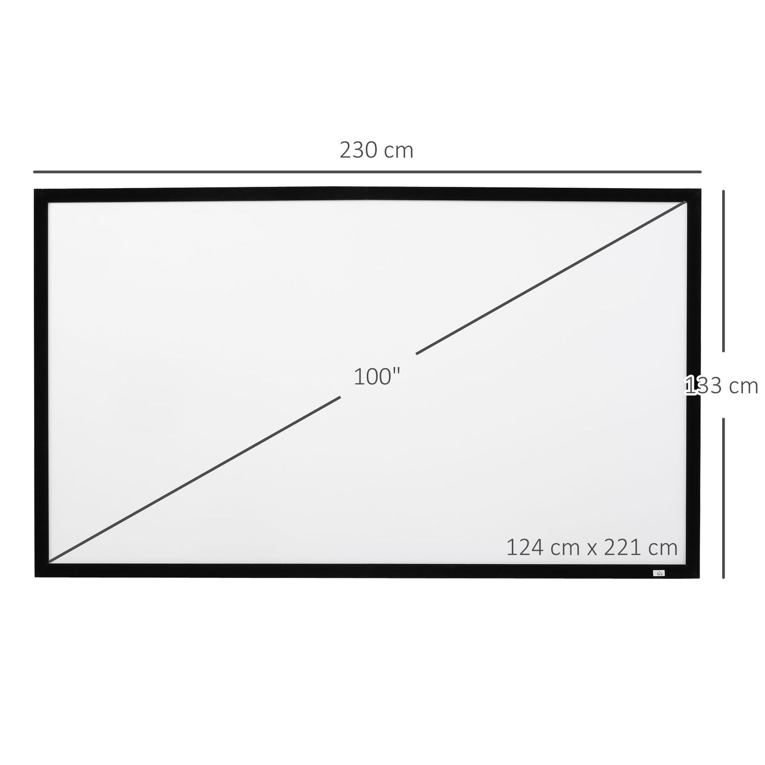 HOMCOM Ecran de proiectie de 100 Inci Ecran Proiectie pentru Proiectoare LED LCD fotografia produsului View 2 L
