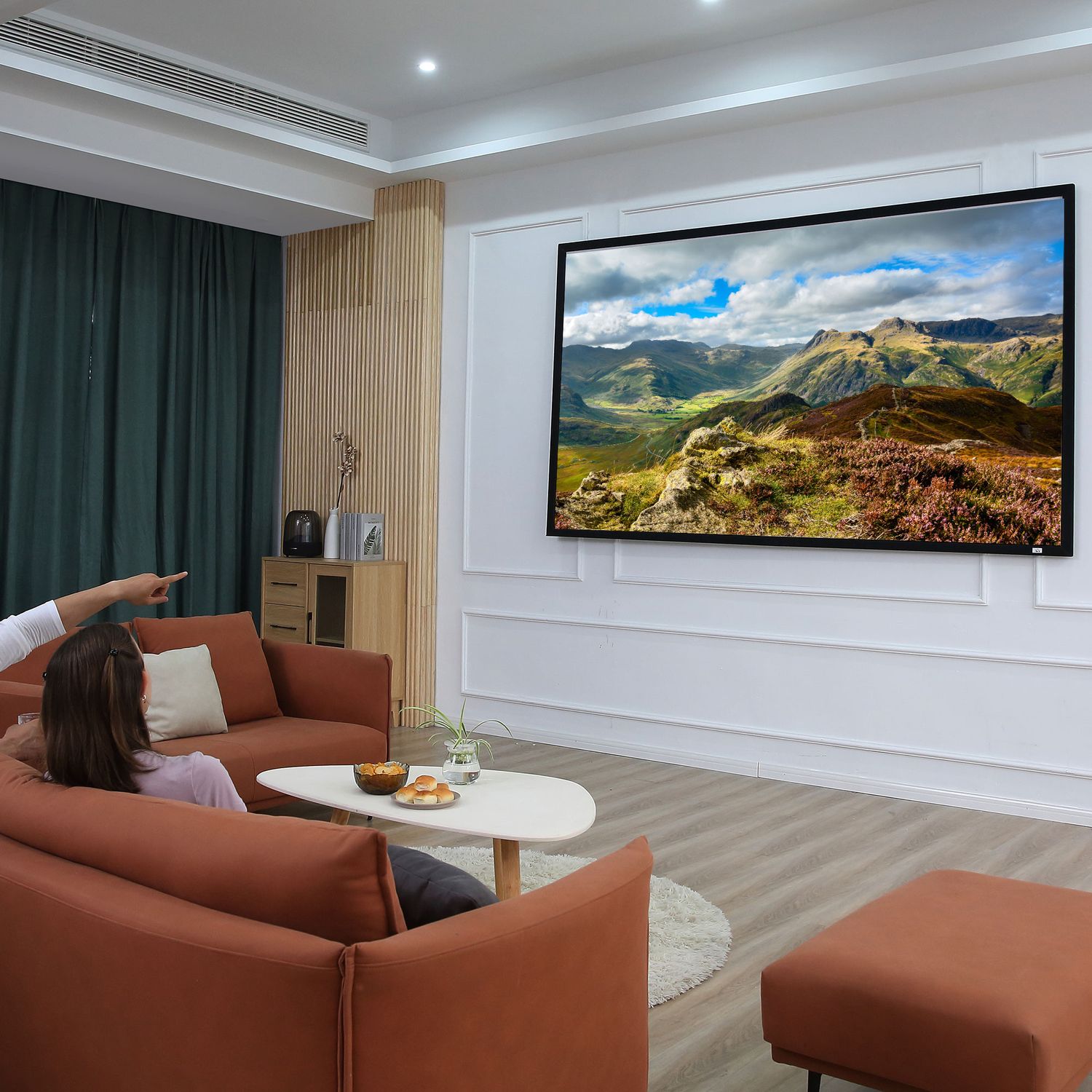 HOMCOM Ecran de proiectie de 100 Inci Ecran Proiectie pentru Proiectoare LED LCD fotografia produsului