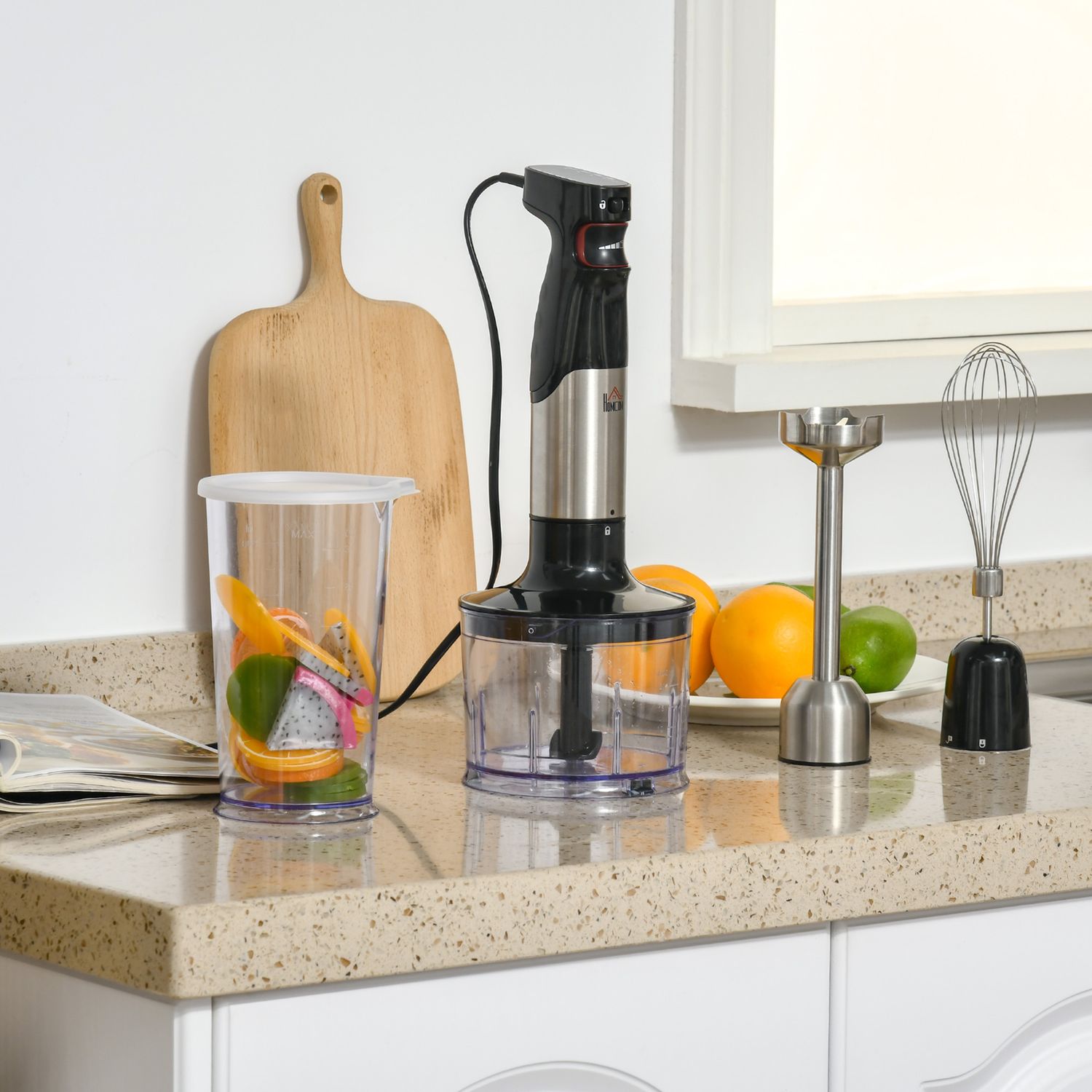 HomCom mixer bucatarie multifunctional 4 in 1, 1000 W fotografia produsului