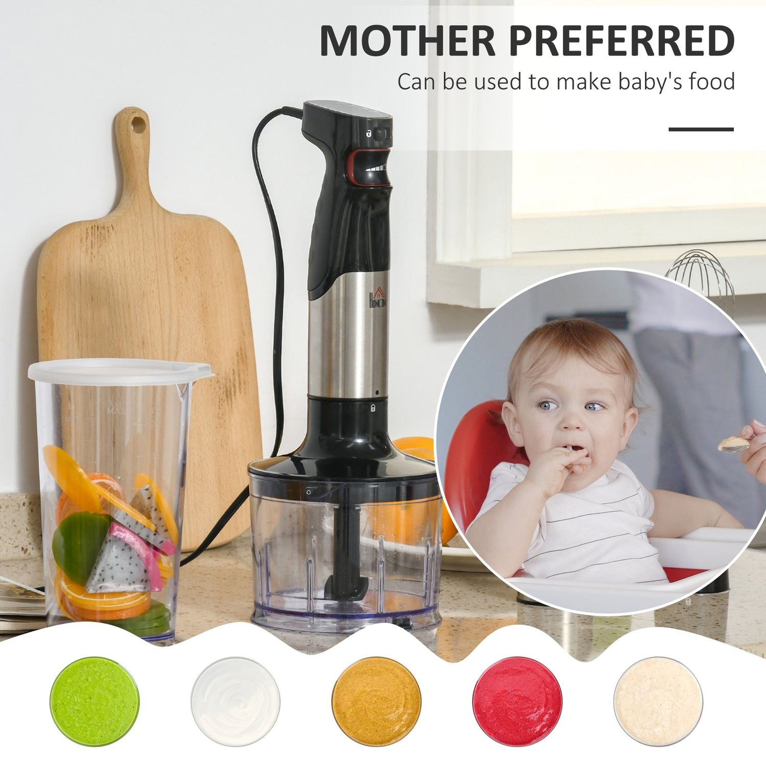 HomCom mixer bucatarie multifunctional 4 in 1, 1000 W fotografia produsului View 4 L