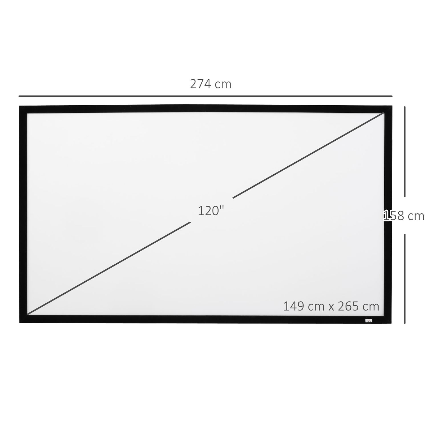 HOMCOM Ecran de proiectie de 120 Inci Ecran Proiectie pentru Proiectoare LED LCD fotografia produsului View 2 L