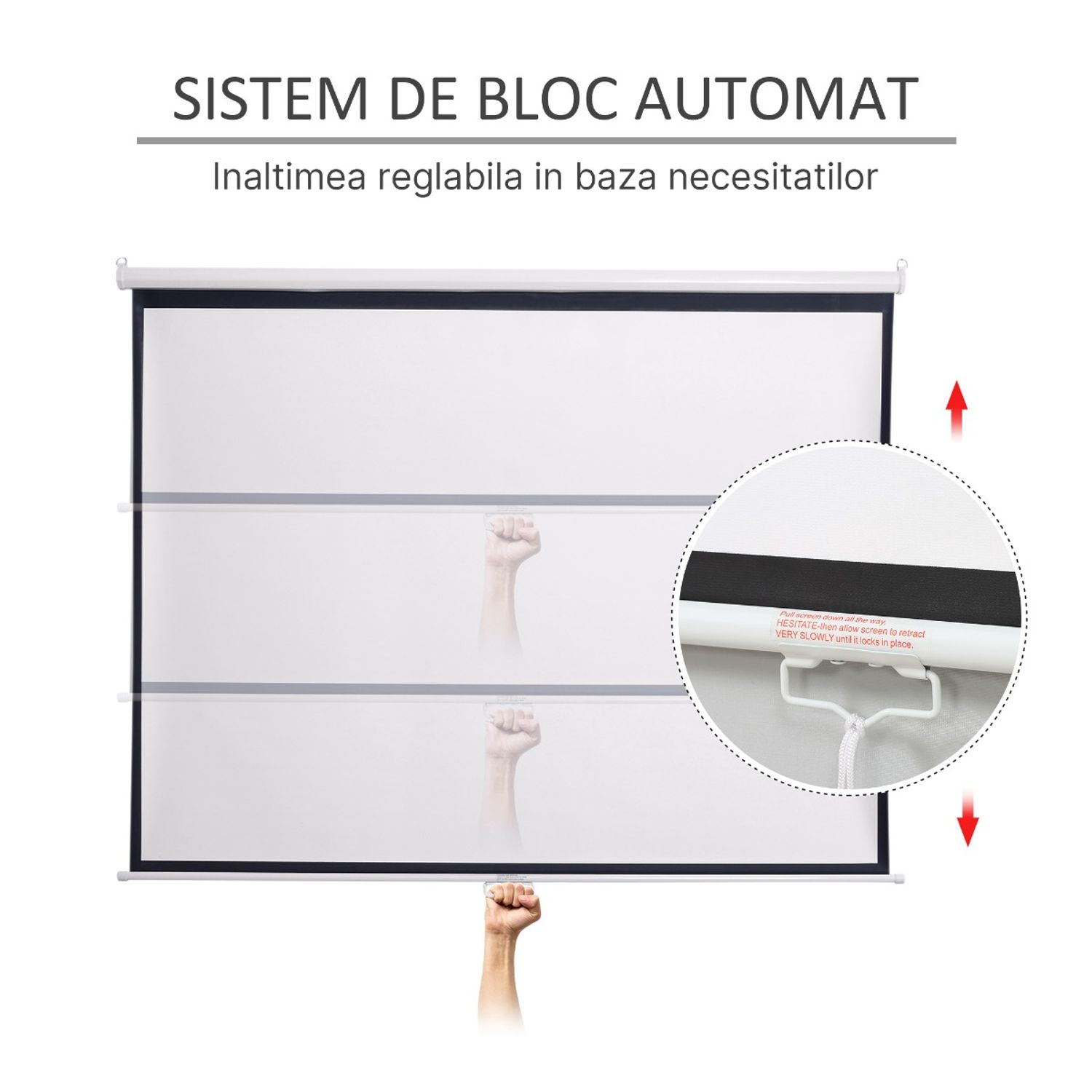 HomCom, ecran de proiectie, 203x152 cm, 100 inch fotografia produsului View 3 L
