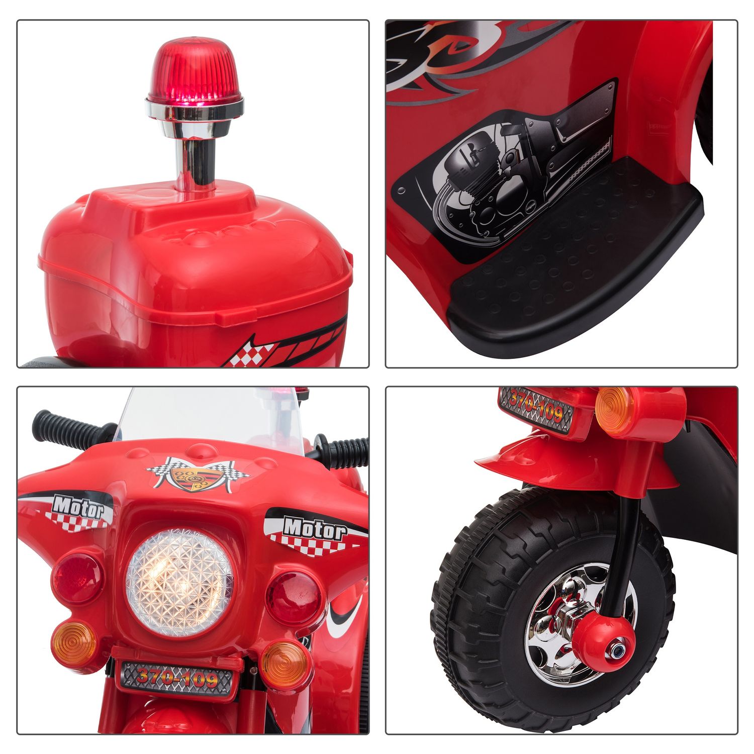 HomCom motocicleta electrica pentru copii 18-36 luni, rosie fotografia produsului View 5 L