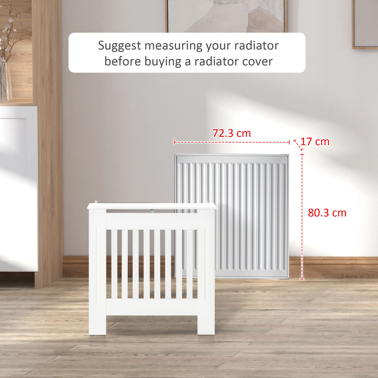 HOMCOM, masca pentru radiator, 78x19x81cm, alb fotografia produsului View 6 L