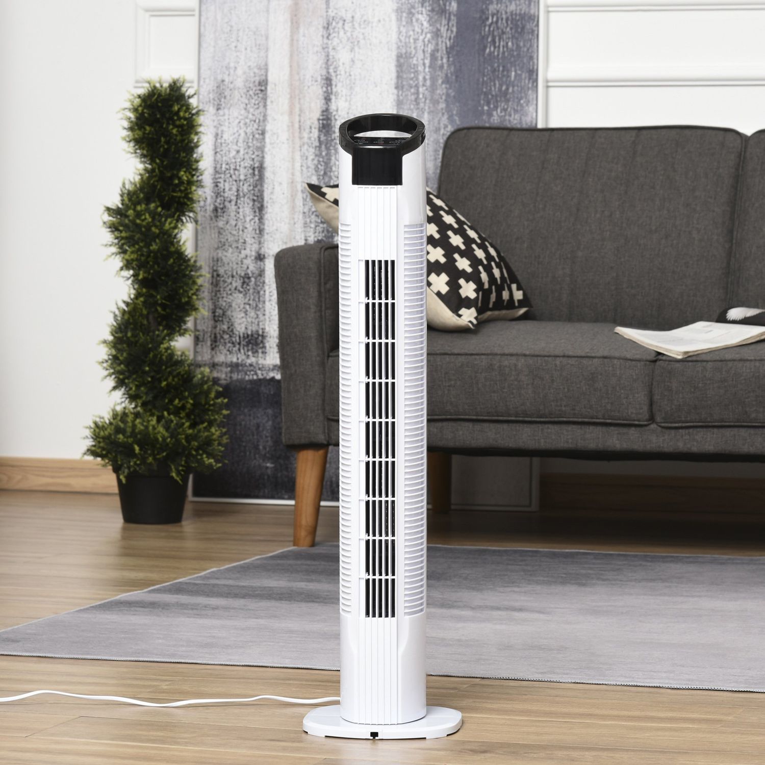 HOMCOM Ventilator tip Coloana cu Telecomanda Oscilatie 3 Functii 3 Viteze fotografia produsului