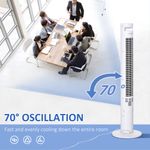 HOMCOM Ventilator Coloana cu 3 Viteze si 4 Moduri, Timer de12h, Panou LED si Telecomanda, Alb fotografia produsului View 3 S