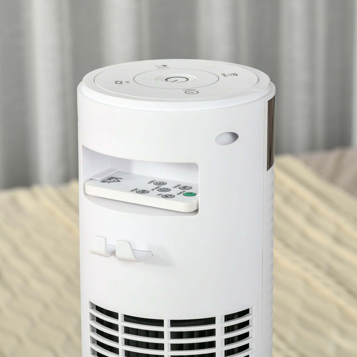 HOMCOM Ventilator Coloana cu 3 Viteze si 4 Moduri, Timer de12h, Panou LED si Telecomanda, Alb fotografia produsului View 7 L