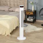 HOMCOM Ventilator Coloana cu 3 Viteze si 4 Moduri, Timer de12h, Panou LED si Telecomanda, Alb fotografia produsului