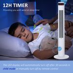 HOMCOM Ventilator Coloana cu 3 Viteze si 4 Moduri, Timer de12h, Panou LED si Telecomanda, Alb fotografia produsului View 8 S