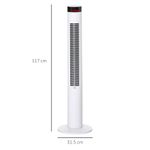 HOMCOM Ventilator Coloana cu 3 Viteze si 4 Moduri, Timer de12h, Panou LED si Telecomanda, Alb fotografia produsului View 2 S