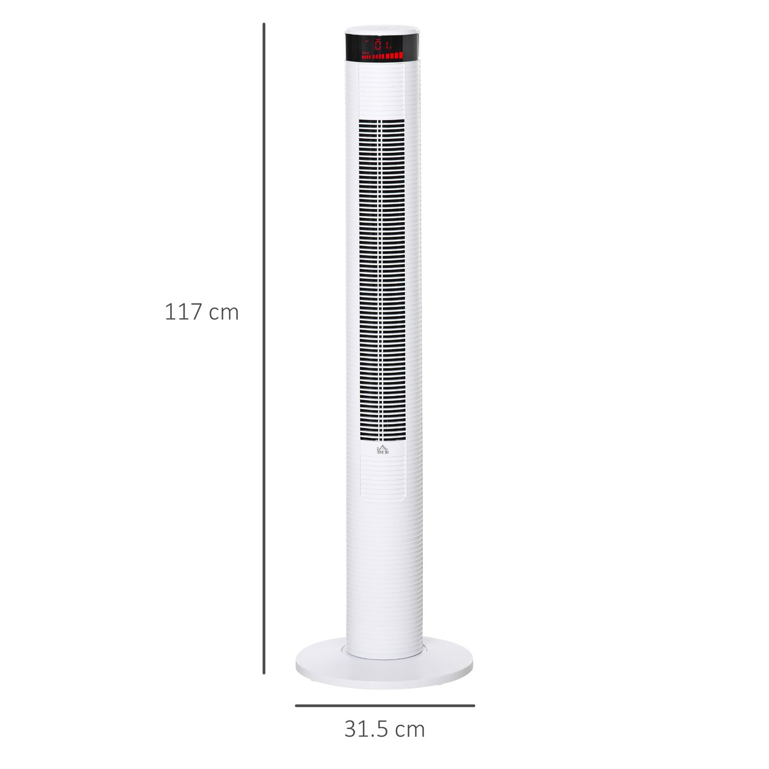 HOMCOM Ventilator Coloana cu 3 Viteze si 4 Moduri, Timer de12h, Panou LED si Telecomanda, Alb fotografia produsului View 2 L