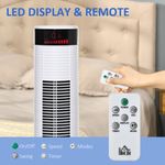 HOMCOM Ventilator Coloana cu 3 Viteze si 4 Moduri, Timer de12h, Panou LED si Telecomanda, Alb fotografia produsului View 4 S
