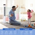 HOMCOM Ventilator Coloana cu 3 Viteze si 4 Moduri, Timer de12h, Panou LED si Telecomanda, Alb fotografia produsului View 5 S