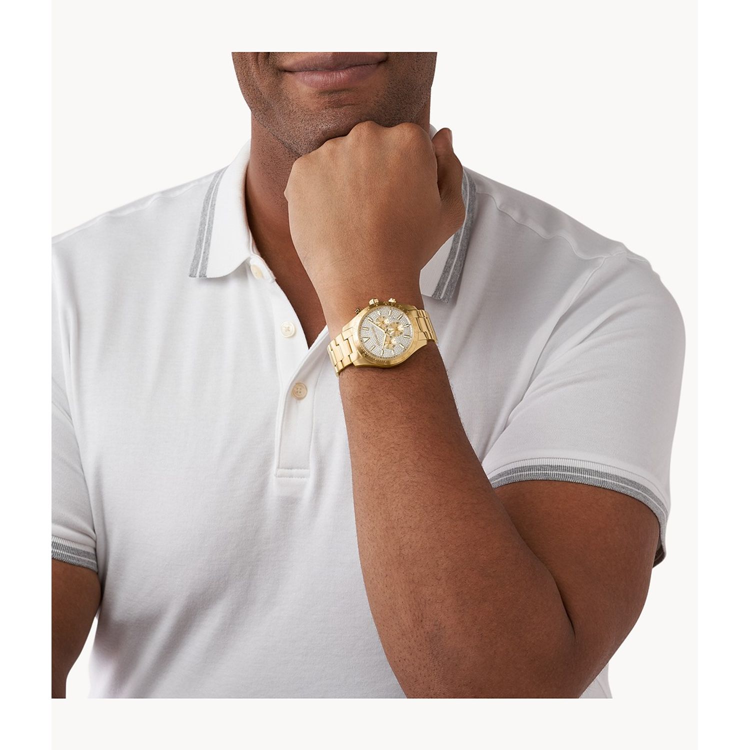 Ceas Barbati, Michael Kors, Oversized Layton Pav&eacute; Auriu MK8873 fotografia produsului View 5 L