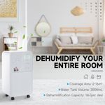 HomCom dezumidificator portabil de 16L, alb fotografia produsului View 3 S