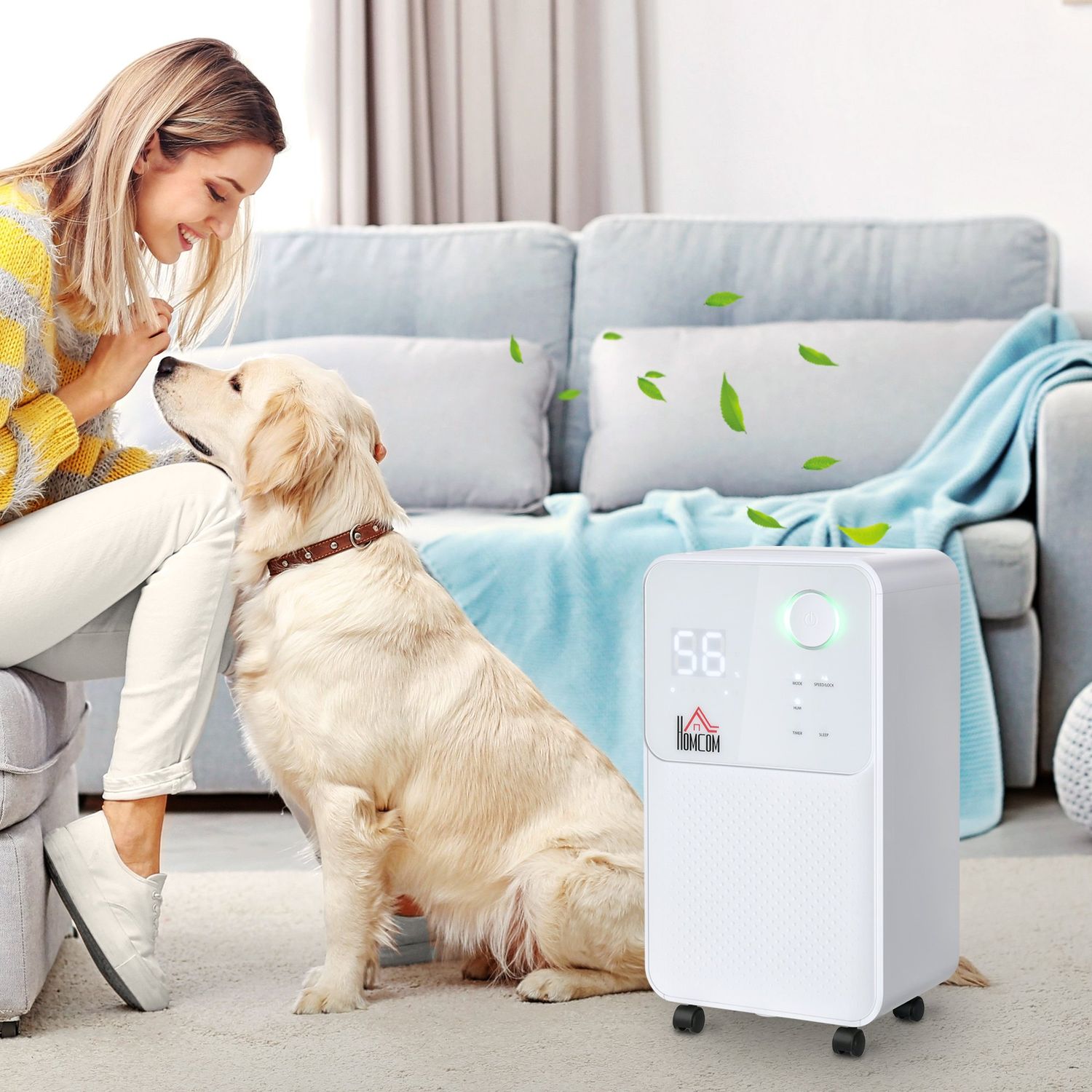 HomCom dezumidificator portabil de 16L, alb fotografia produsului