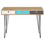 HomCom birou design nordic, 3 sertare, 110x50x77,5cm fotografia produsului View 3 S