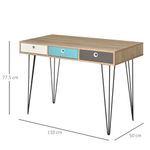 HomCom birou design nordic, 3 sertare, 110x50x77,5cm fotografia produsului View 2 S