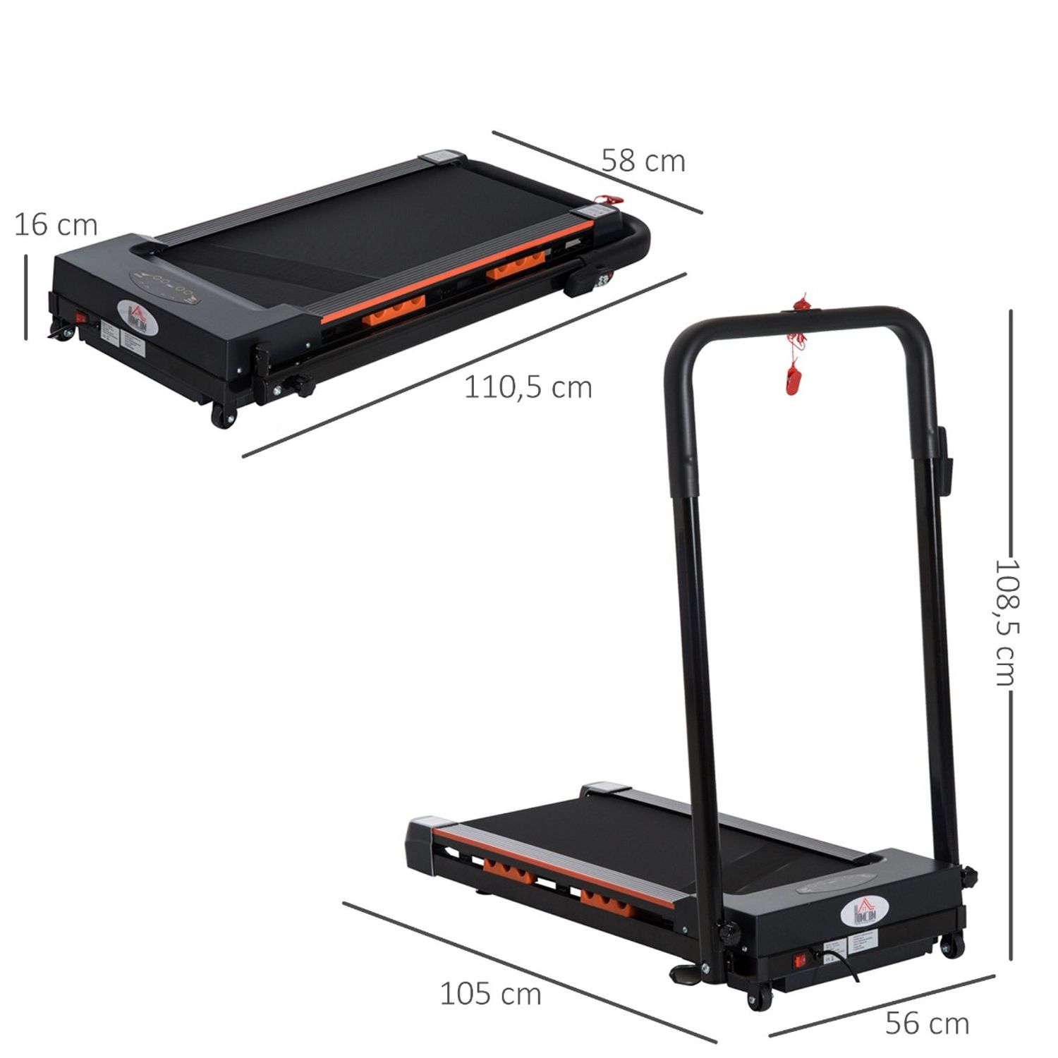 HomCom Banda de alergat Electrica Pliabila Compacta cu Telecomanda fotografia produsului View 2 L