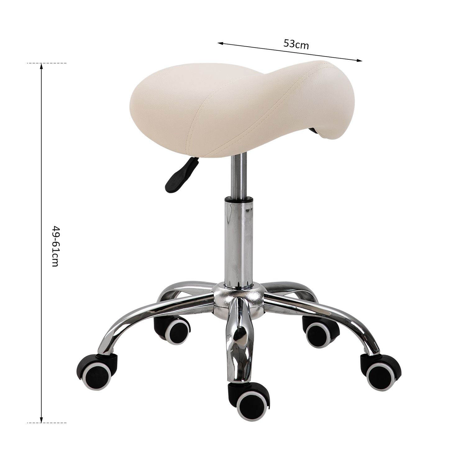 HomCom scaun pentru salon, tip sa 52&times;53&times;49-61cm, crem fotografia produsului View 7 L