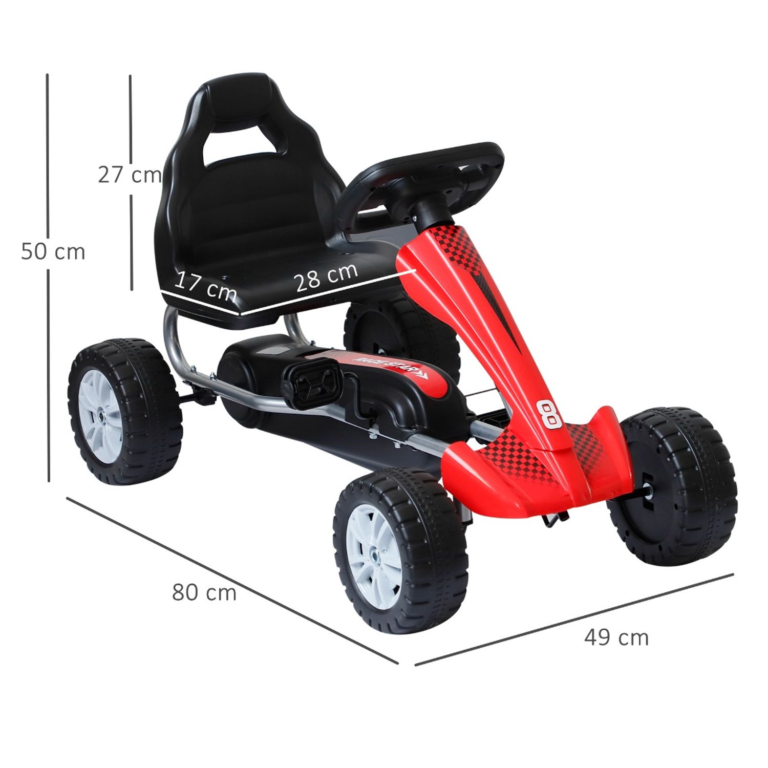 Go Kart cu Pedale pentru Copii 38 Ani, Rosu elefant.ro