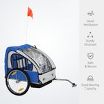 HomCom remorca biciclete pentru copii, 2 locuri, 126x78x79cm fotografia produsului View 3 S